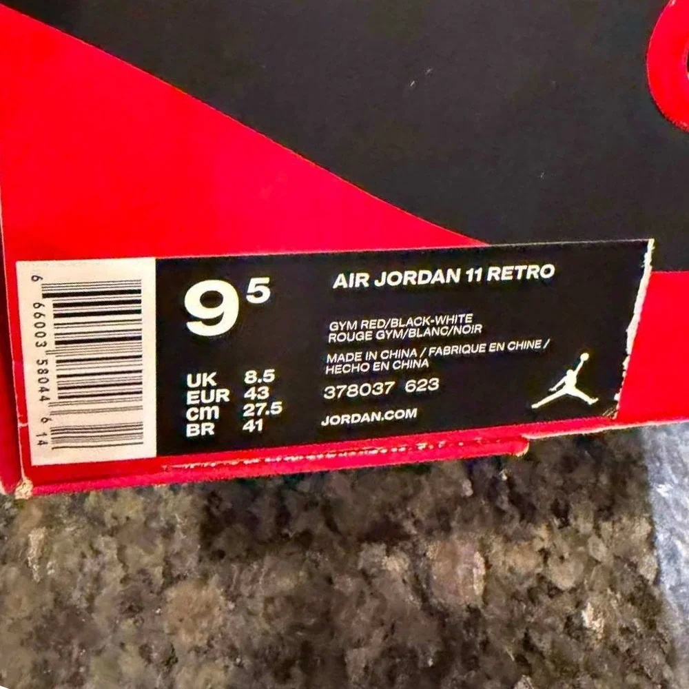 Jordan 11 Retro‎ Win Like 96 Gym Red Black White 378037-623 Mens 9.5